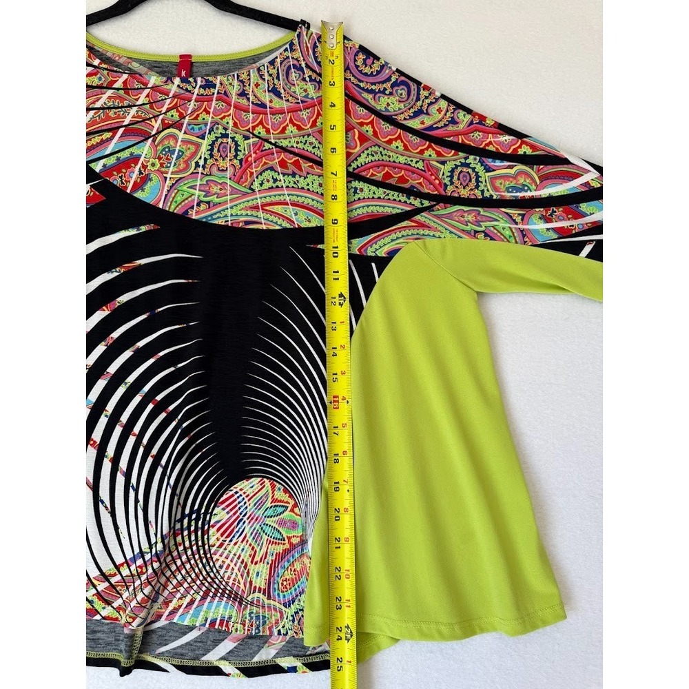IC By Connie K  Tunic Top Women M Multicolor Abstract Print Paisley 3/4 Sleeve - Picture 5 of 13